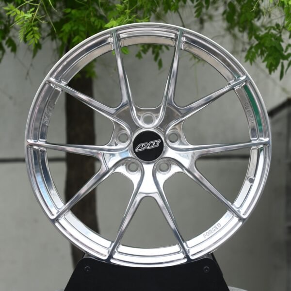 Porsche 911 wheels – Polished 10-Spoke (APEX-Style), front view