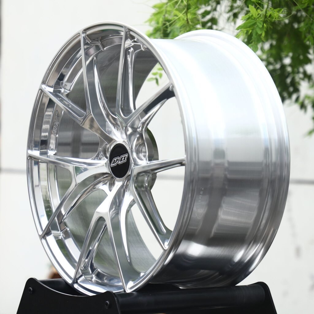 5x130 wheels – Polished 10-Spoke (APEX-Style), side view