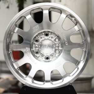 AT-Style Brushed Silver 12-Spoke Off-Road Forged Wheels – Chevrolet Silverado 1500 / F-150 Fitment (6-Lug)