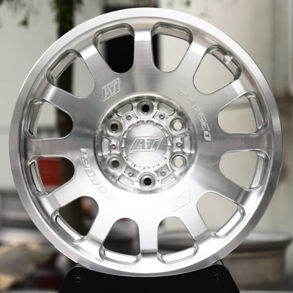 Chevrolet Silverado 1500 wheels – Brushed Silver 12-Spoke (AT-Style), front view