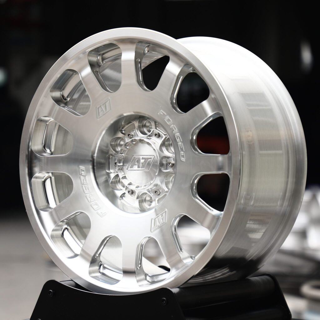 Ford F-150 wheels – Brushed Silver 12-Spoke (AT-Style), angled view