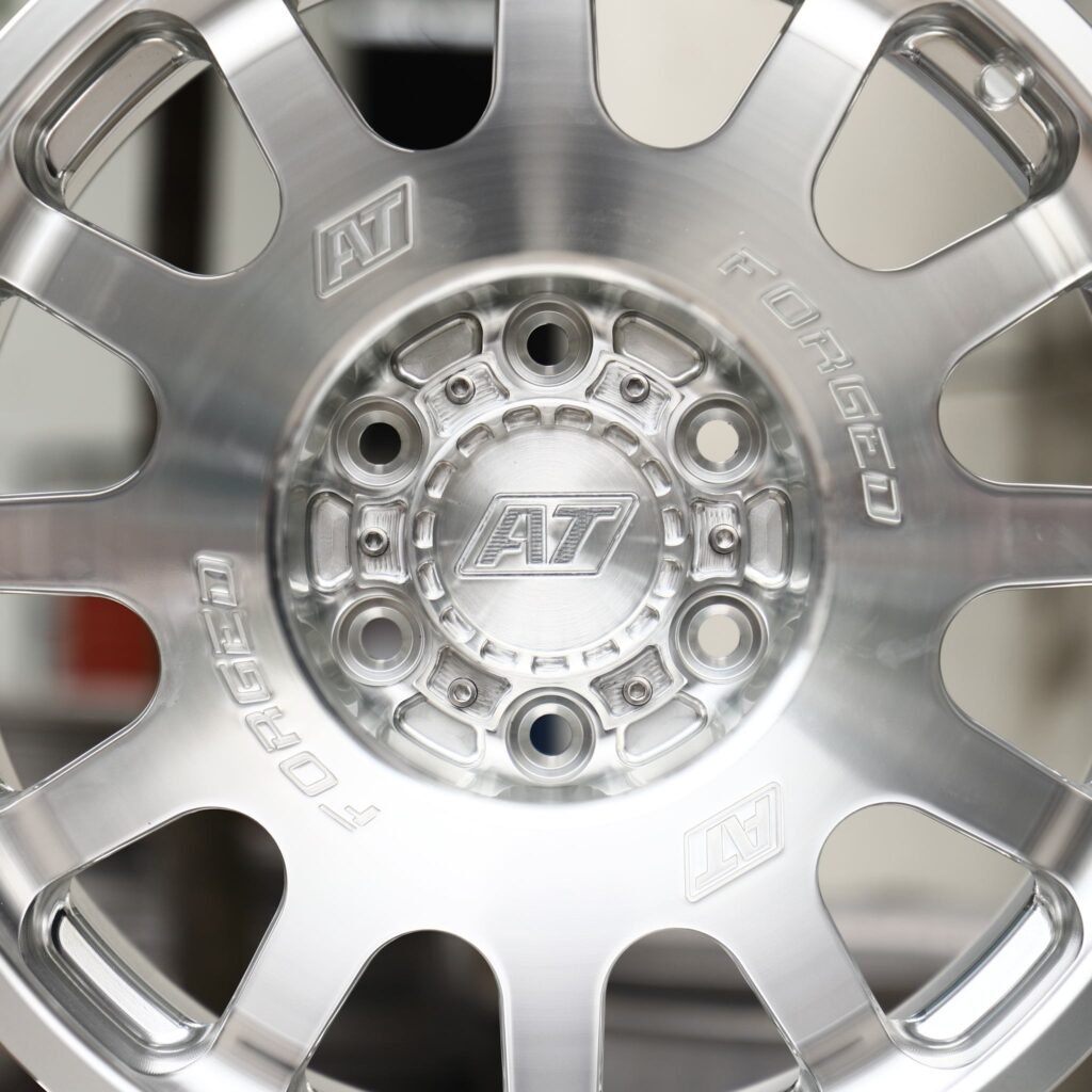 Toyota Tacoma wheels – Brushed Silver 12-Spoke (AT-Style), lip and barrel detail