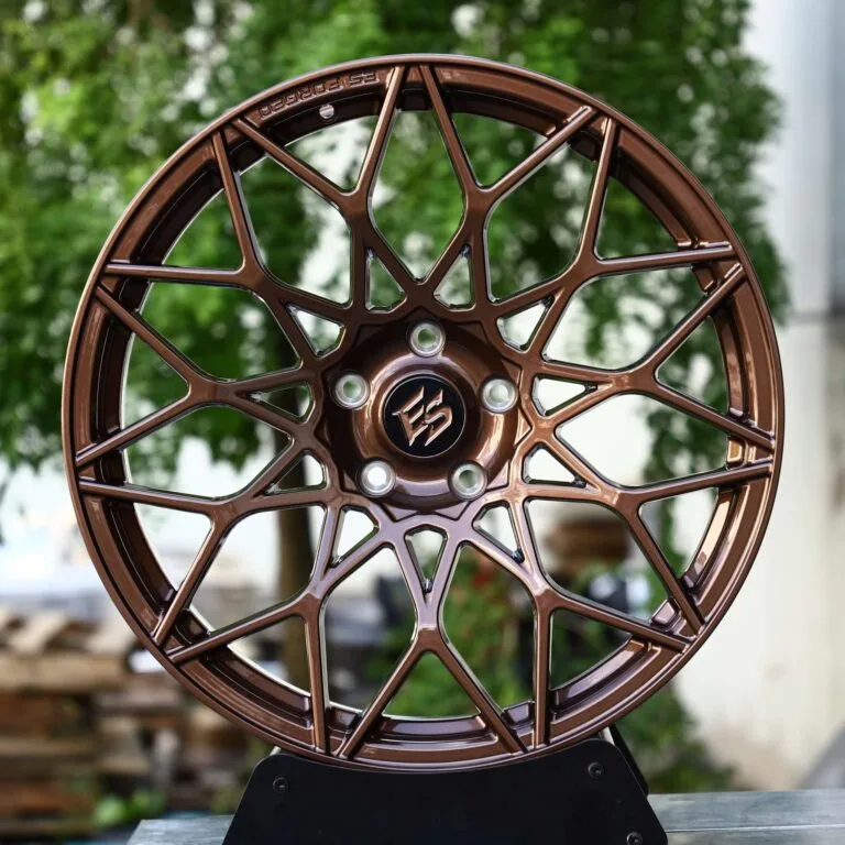 Audi A4 / BMW 3 Series Forged Wheels – Bronze Chrome Y-Spoke Mesh, front view