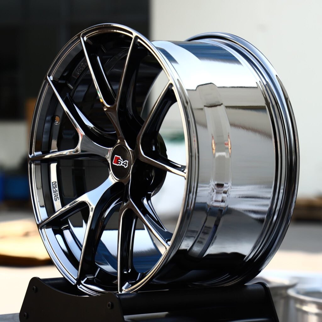 5x112 wheels – Black Chrome 5 Y-Spoke (Audi OEM-Style), side view