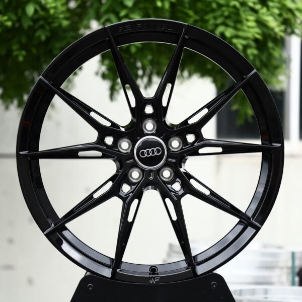Audi A4 B9 wheels – Gloss Black 10-Spoke Star (Audi OEM-Style), front view