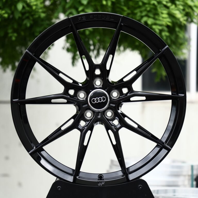 Audi A4 B9 wheels – Gloss Black 10-Spoke Star (Audi OEM-Style), front view