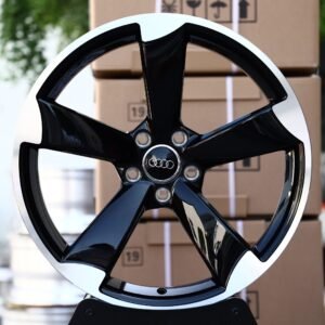 Audi OEM-Style Gloss Black Machined 5-Spoke Rotor Forged Wheels – Audi RS5 / A6 Fitment (5-Lug)