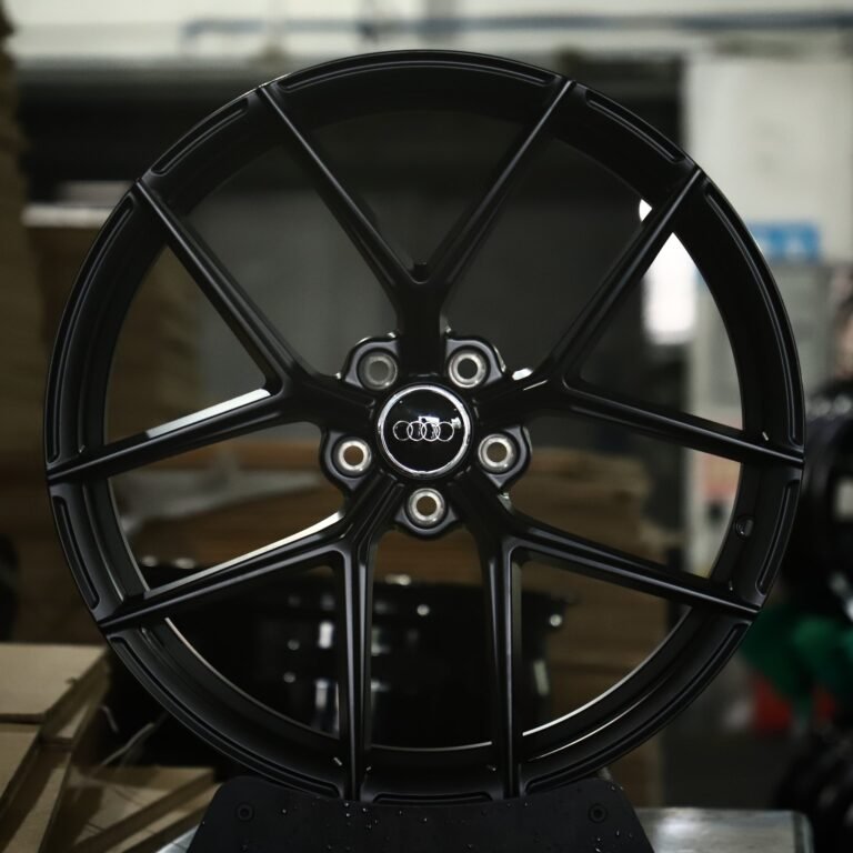 Audi S4 wheels – Satin Black 5 Y-Spoke (Audi OEM-Style), front view