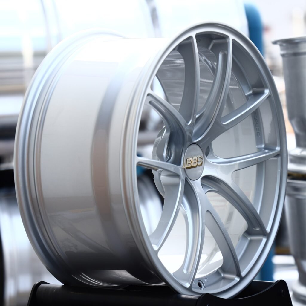 BMW M2 wheels – Bright Silver 5 Split Y-Spoke (BBS-Style), angled view