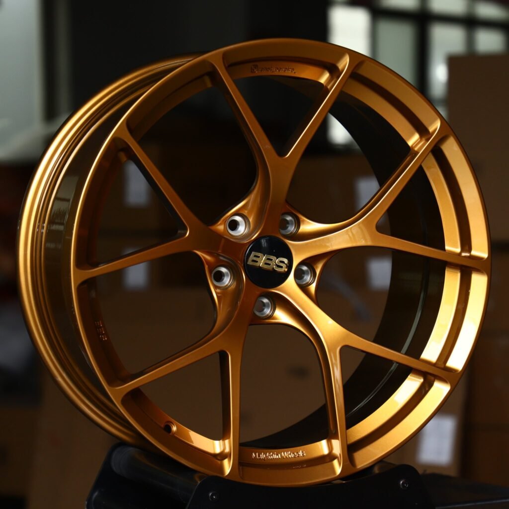 Porsche Panamera wheels – Bronze 5 Y-Spoke (BBS-Style), angled view