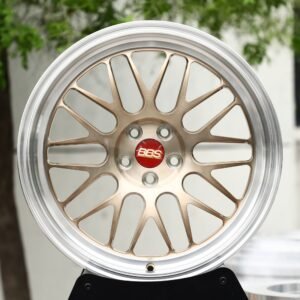 BBS-Style Champagne Gold Brushed Mesh Polished Deep Lip Forged Wheels – BMW M3 / Audi RS5 Fitment (5-Lug)