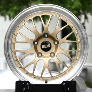 BBS-Style Gold Mesh Polished Lip Forged Wheels – Toyota Yaris / Honda Fit Fitment (4-Lug)