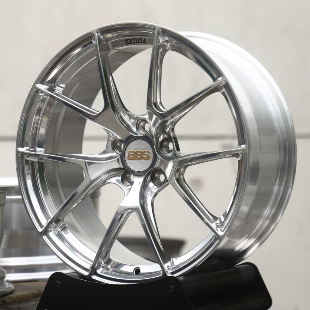 BMW M3 wheels – Polished 5 Split Y-Spoke (BBS-Style), front view