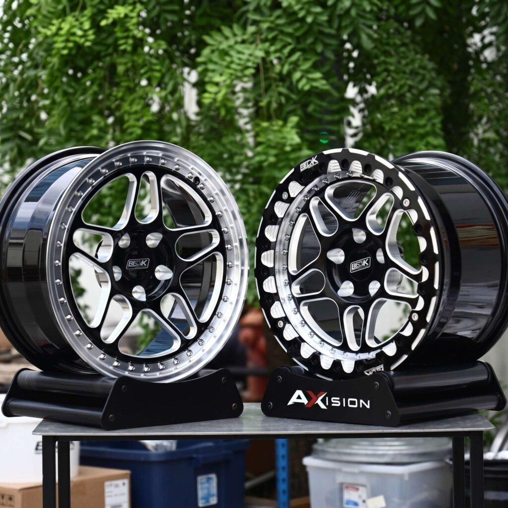 Dodge Charger wheels – Black Machined Split 5-Spoke Riveted Polished Lip (Belak-Style), view 9