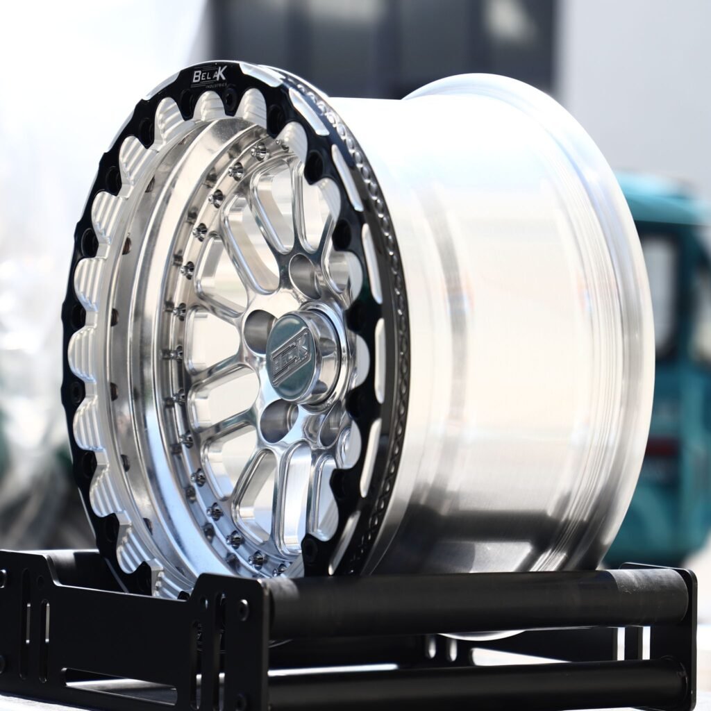 5x114.3 wheels – Polished Multi-Spoke Beadlock (Belak-Style), side view