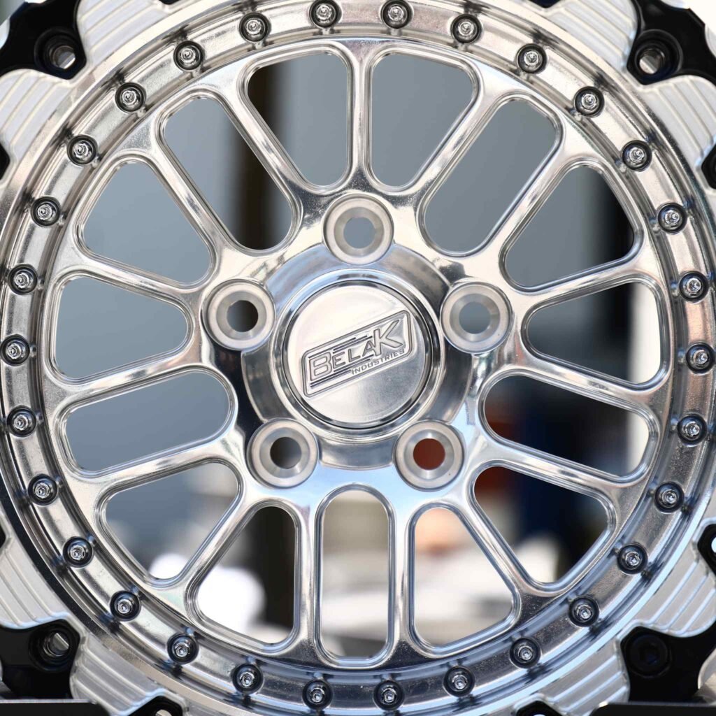Chevrolet Corvette C7 wheels – Polished Multi-Spoke Beadlock (Belak-Style), lip and barrel detail