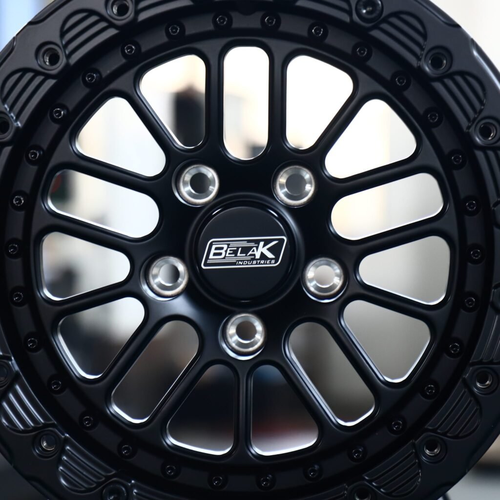 Chevrolet Corvette C7 wheels – Satin Black Beadlock Mesh (Belak-Style), lip and barrel detail