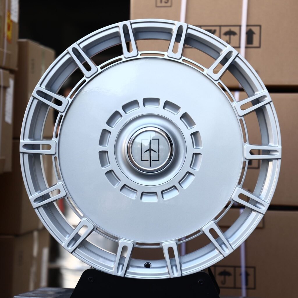 Bentley Continental GT wheels – Matte Silver Slotted Turbine Disc, front view