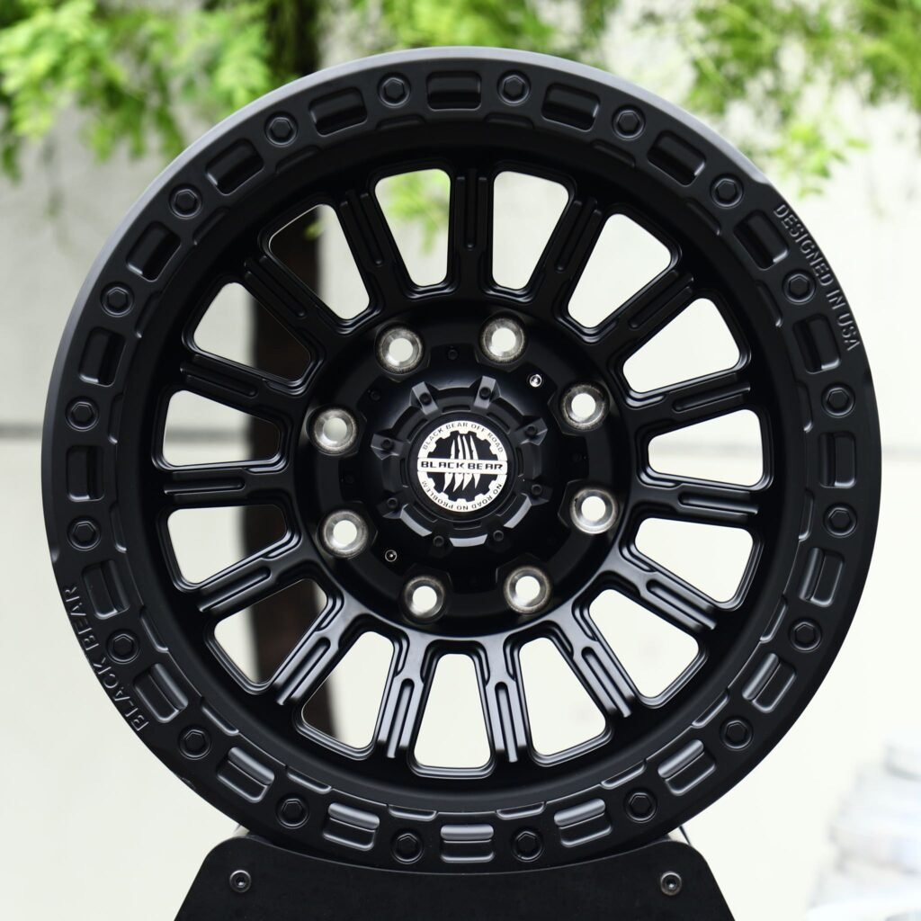 Ford F-250 Super Duty wheels – Matte Black 18-Spoke (Black Bear-Style), front view