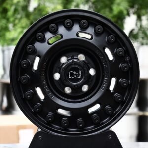 Black Rhino-Style Matte Black Round-Slot Bolt Ring Off-Road Forged Wheels – Chevrolet Silverado / Ford F-150 Fitment (6-Lug)