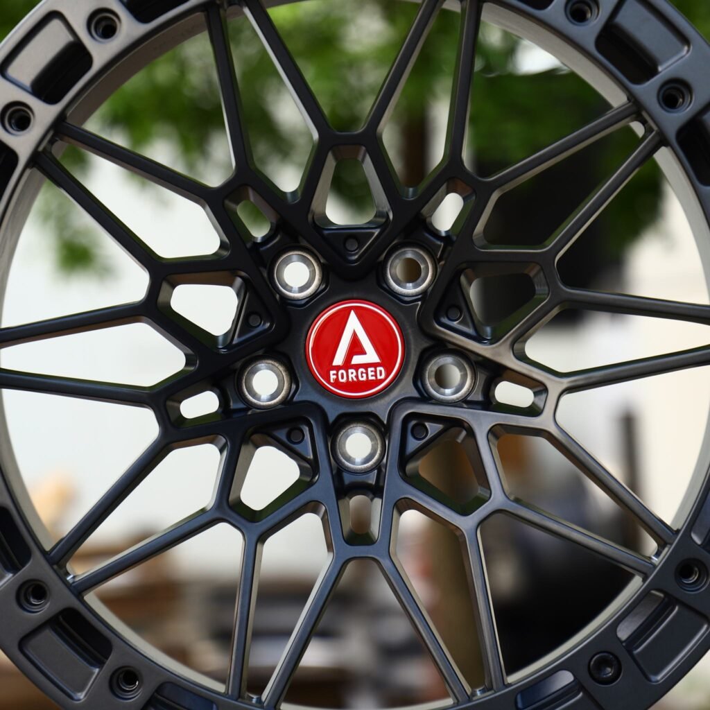 Audi A4 B9 wheels – Satin Black Mesh, lip and barrel detail