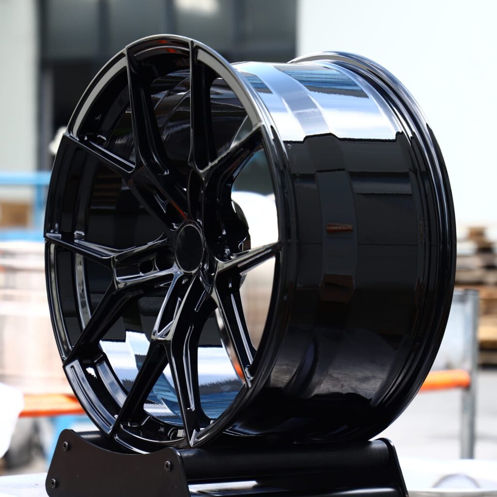 5x120 wheels – Gloss Black 5 Y-Spoke, side view