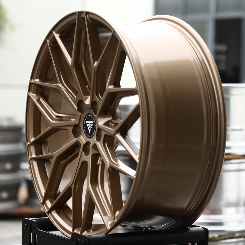 5x120 wheels – Matte Bronze Y-Spoke Mesh, side view
