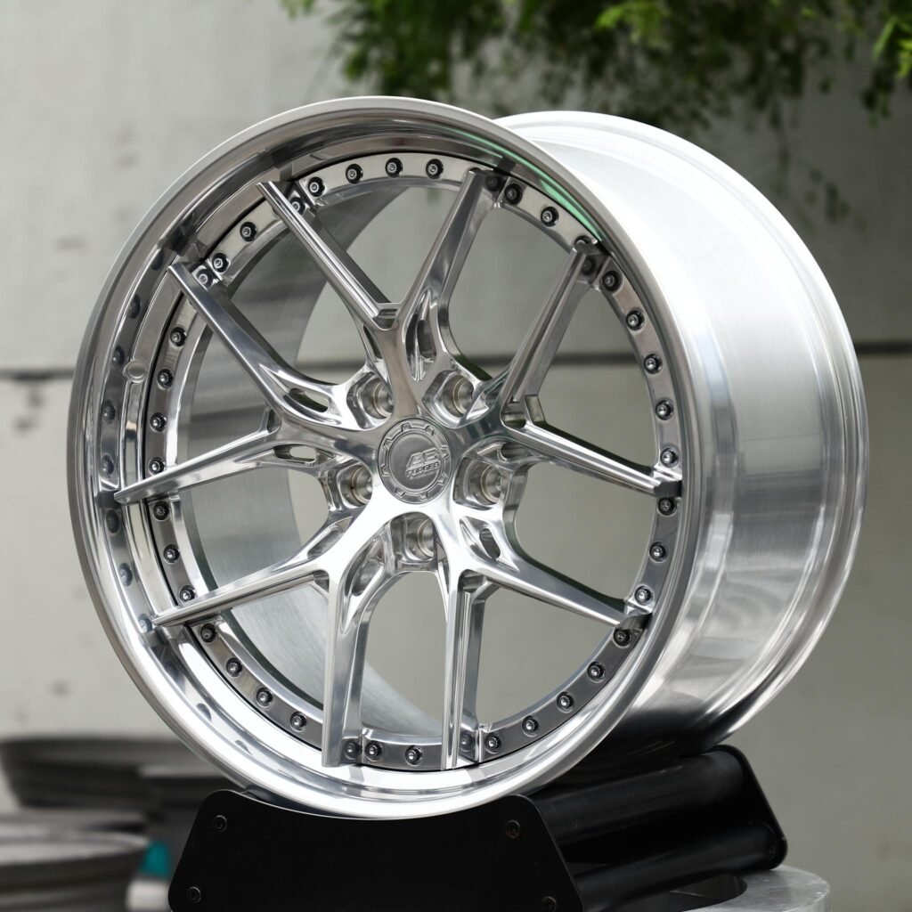 BMW M3 wheels – Polished 10 Y-Spoke 2-Piece Riveted Lip, front view