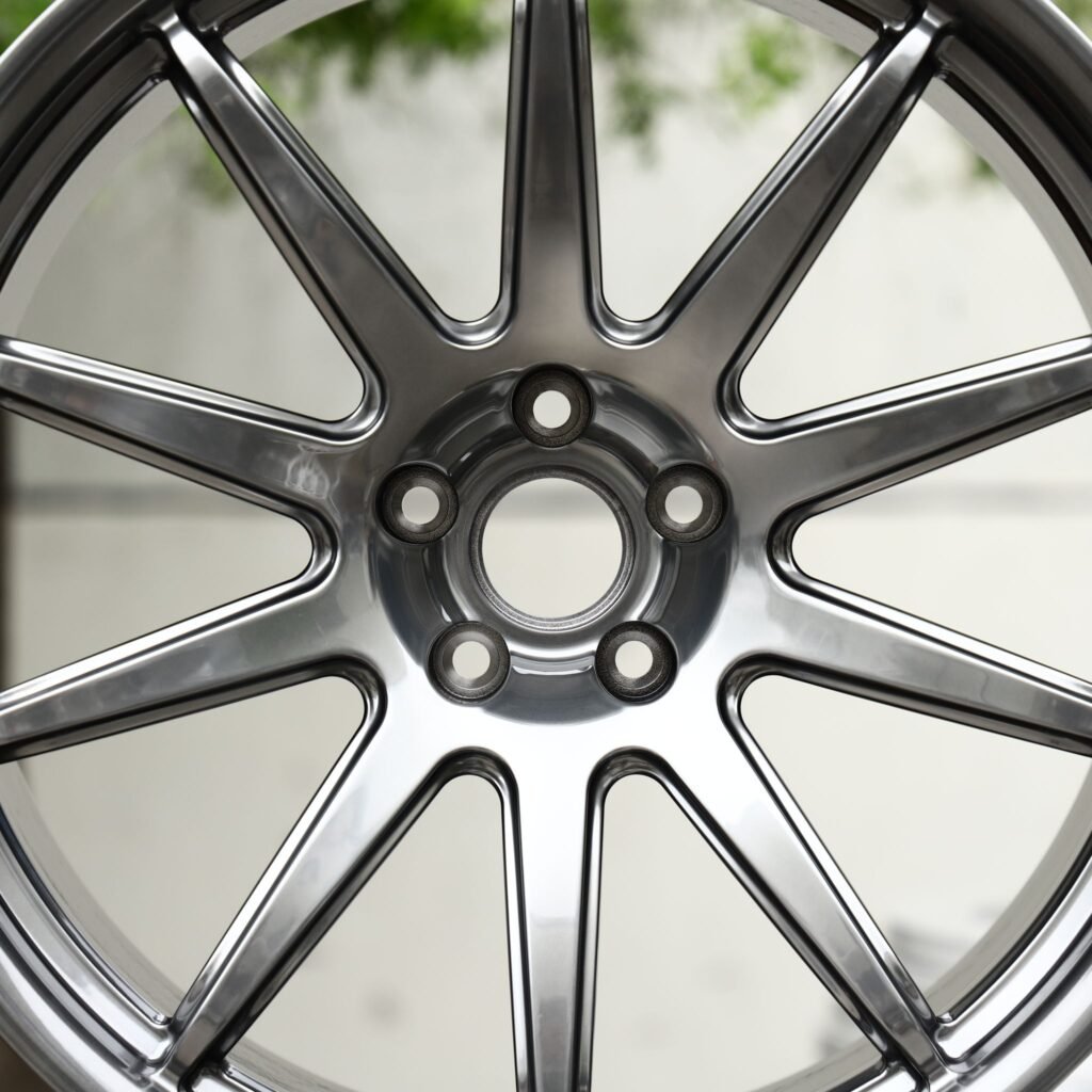 Audi A4 B9 wheels – Black Chrome 10-Spoke, lip and barrel detail