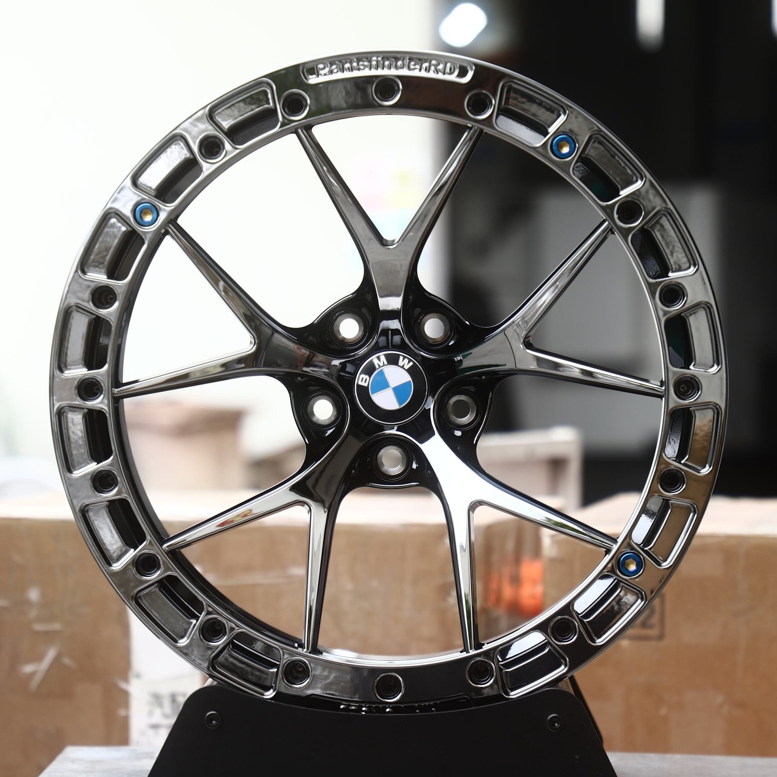 BMW M3 wheels – Black Chrome 10 Y-Spoke Beadlock (BMW OEM-Style), front view