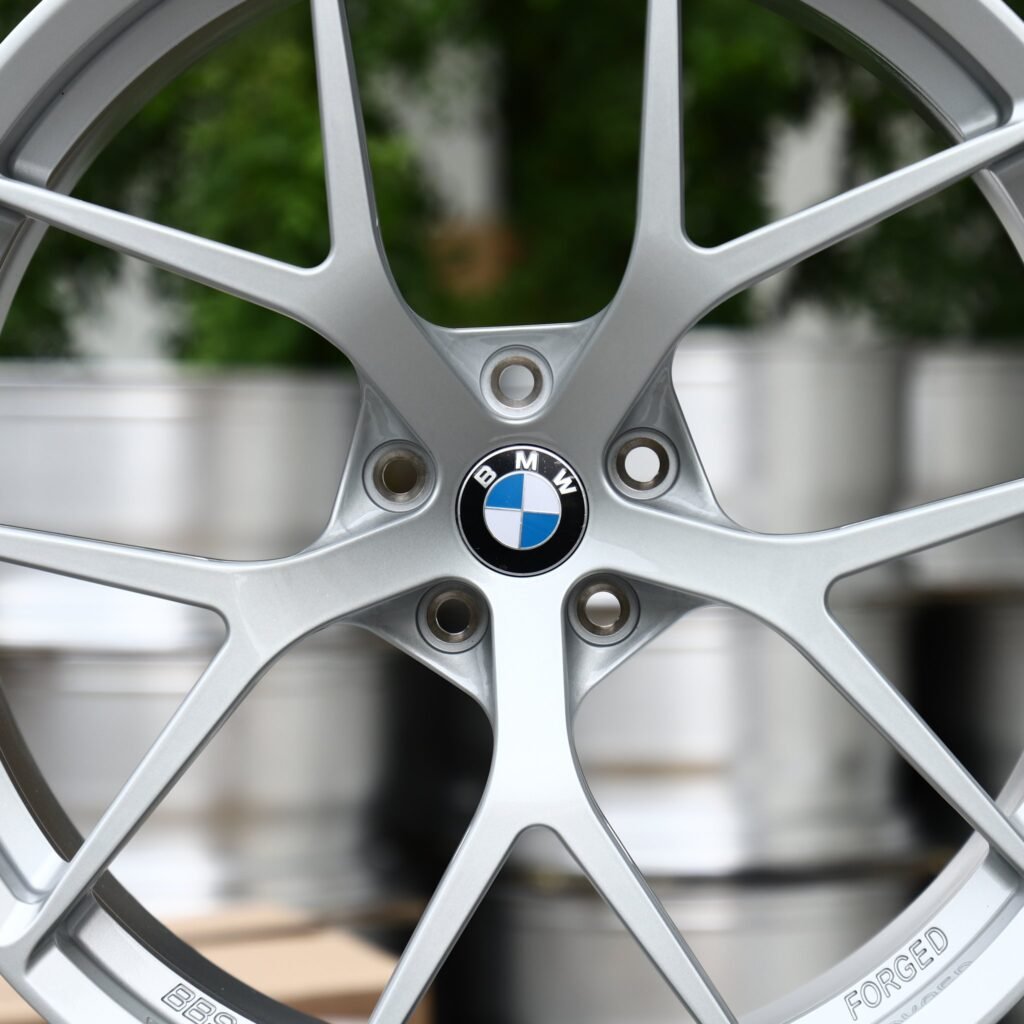 BMW M3 G80 wheels – Bright Silver 5 Y-Spoke (BMW OEM-Style), lip and barrel detail