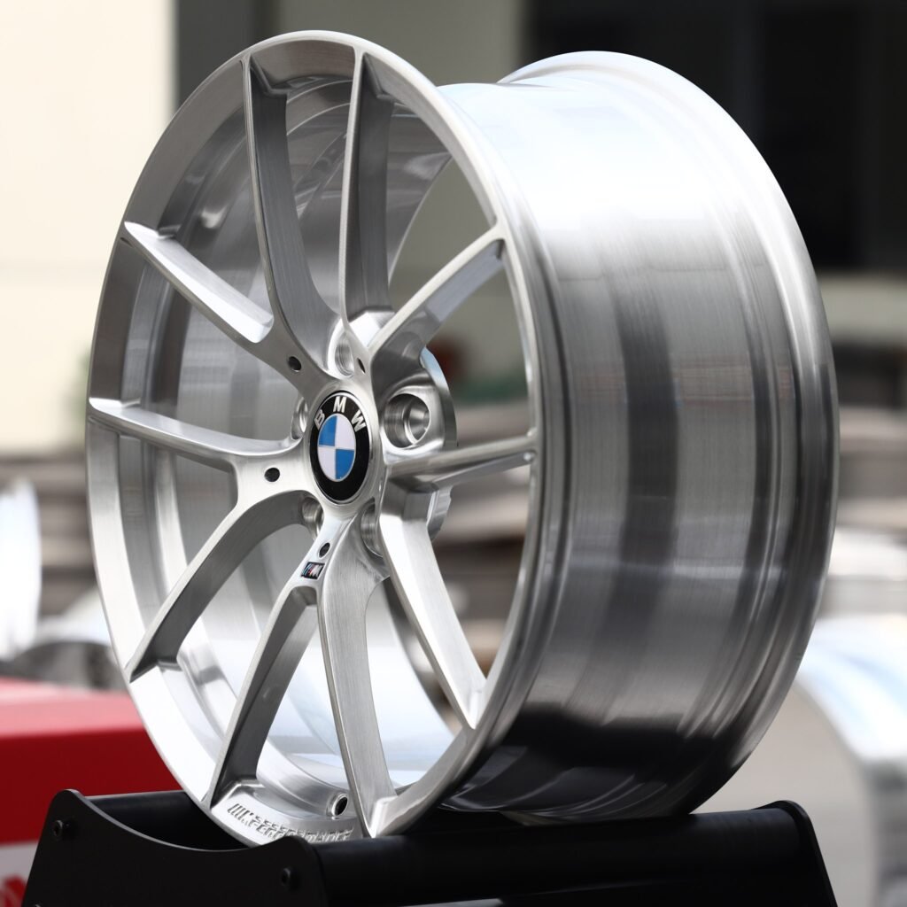 BMW M5 wheels – Brushed Silver 10-Spoke (BMW OEM-Style), angled view