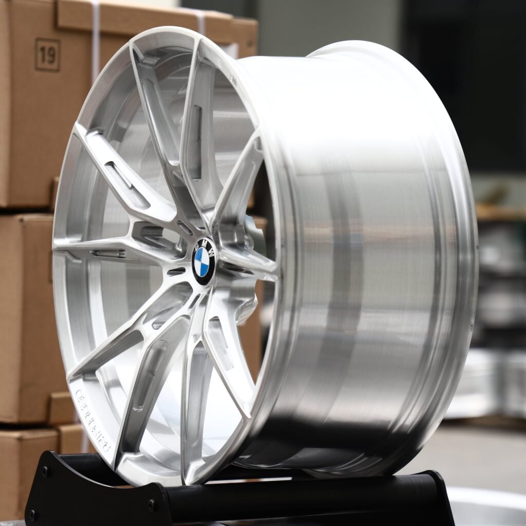BMW X6 wheels – Brushed Silver 10-Spoke Side-Milled (BMW OEM-Style), angled view