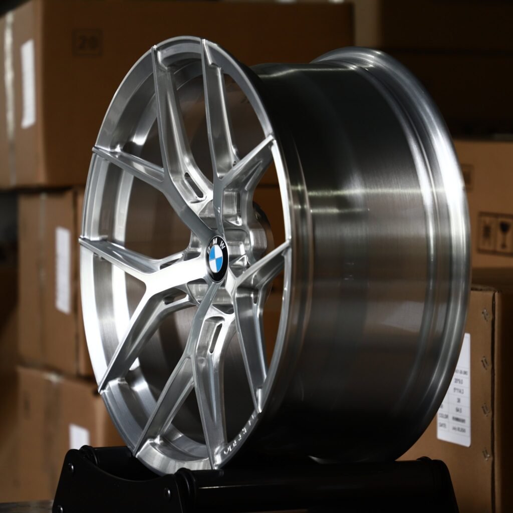 5x112 wheels – Brushed Silver 5 Y-Spoke (BMW OEM-Style), side view
