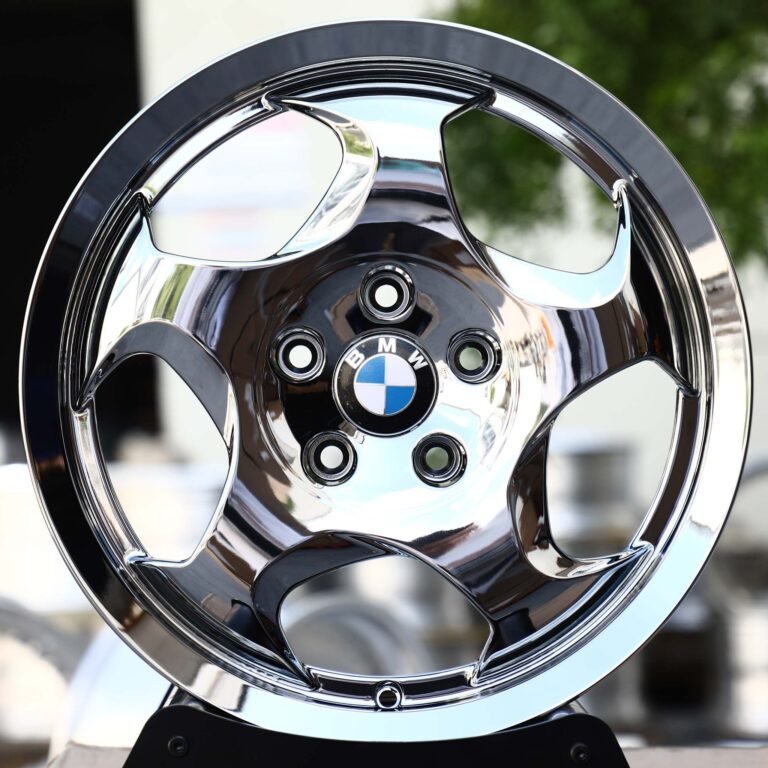 BMW 5 Series wheels – Chrome 5-Hole Dish (BMW OEM-Style), front view