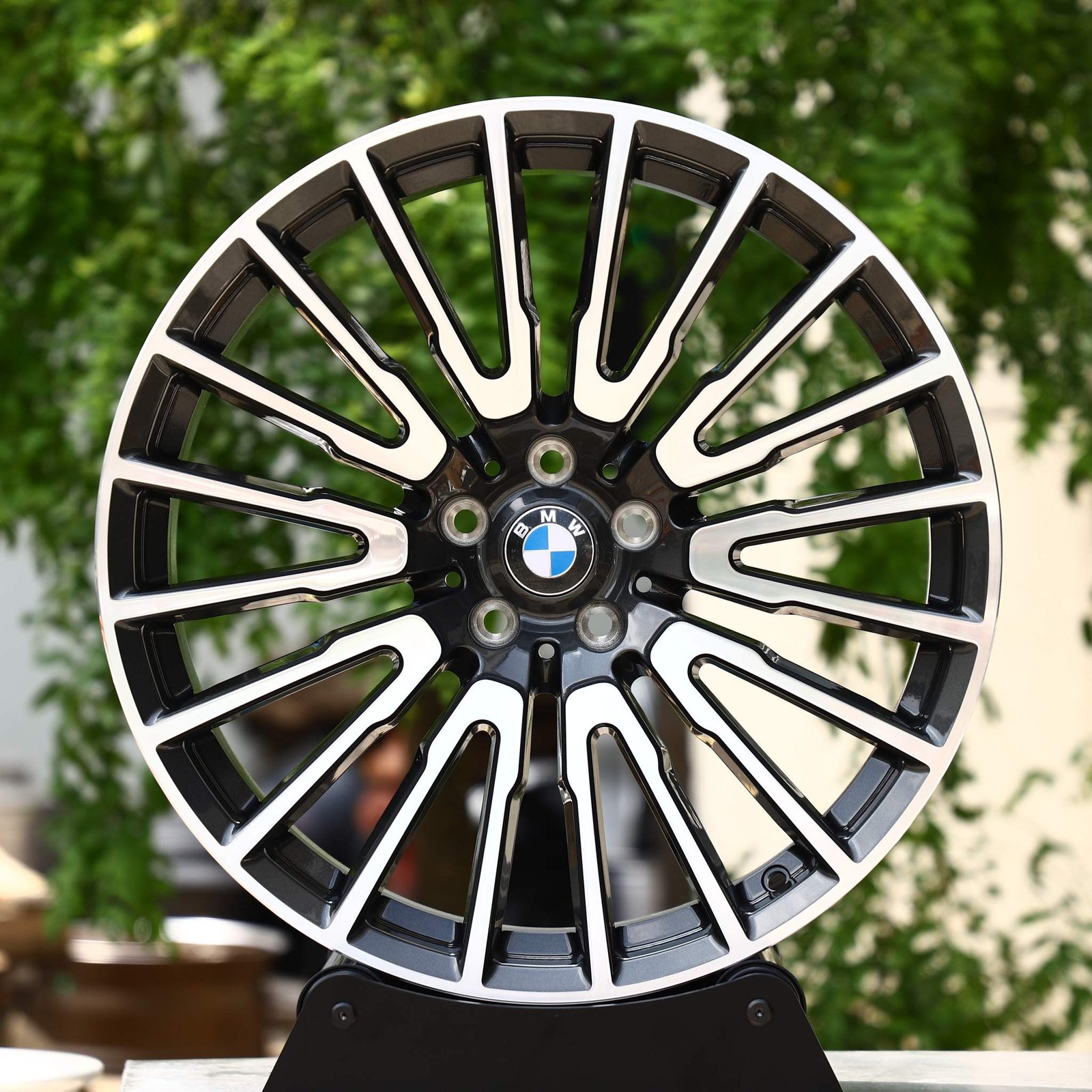 BMW M2 wheels – Gloss Black Machined Multi-Spoke (BMW OEM-Style), front view