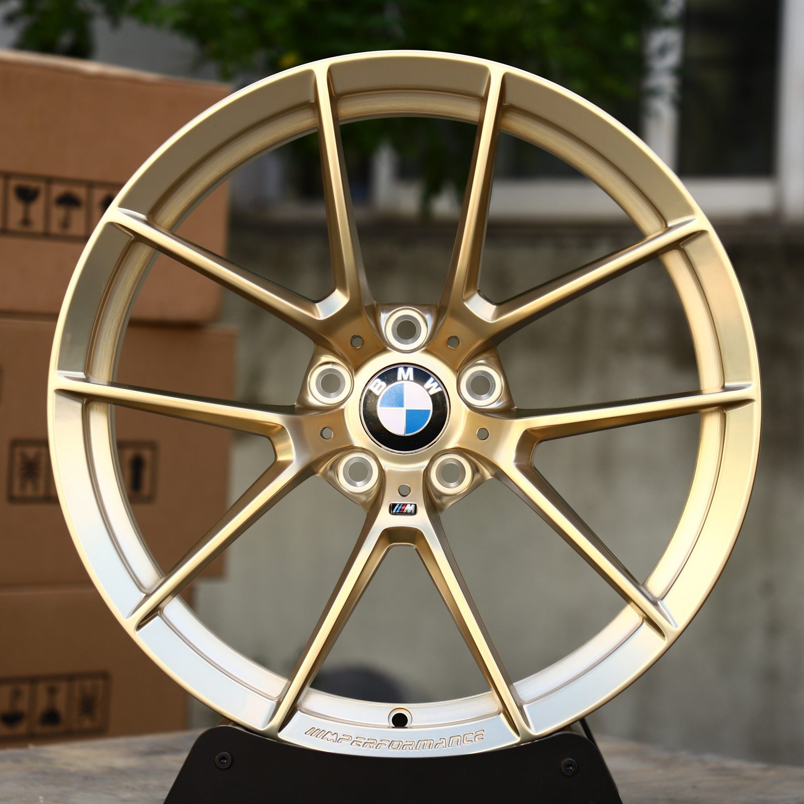 BMW 3 Series wheels – Gold 10-Spoke (BMW OEM-Style), front view