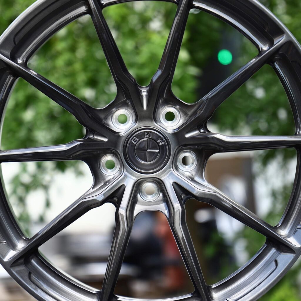 BMW M3 G80 wheels – Gunmetal 10-Spoke (BMW OEM-Style), lip and barrel detail