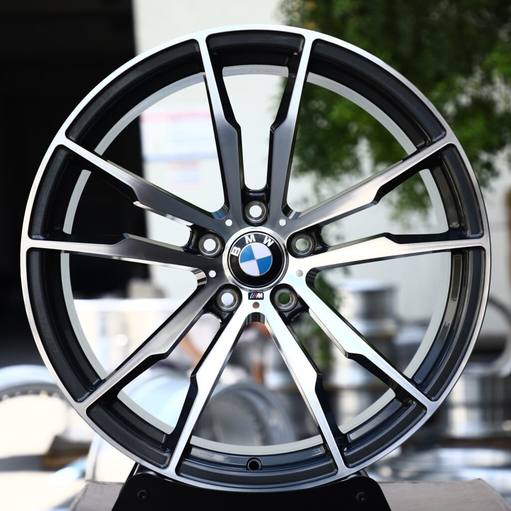 BMW M3 wheels – Gunmetal Machined 5 Double-Spoke (BMW OEM-Style), front view