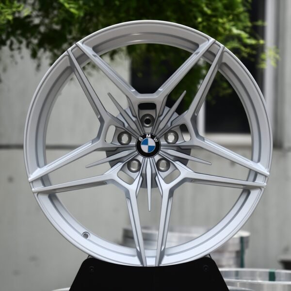 BMW X5 wheels – Matte Silver 5-Star Twin-Spoke (BMW OEM-Style), front view