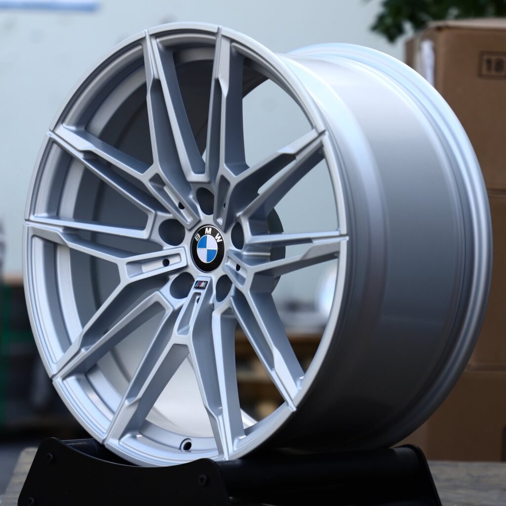 5x120 wheels – Silver Multi-Spoke (BMW OEM-Style), side view