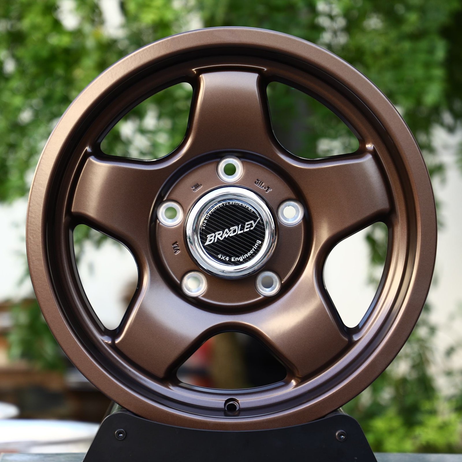 Jeep Wrangler wheels – Bronze 5-Spoke (Bradley-Style), front view