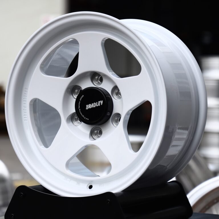 Toyota Land Cruiser wheels – Gloss White 5-Spoke (Bradley-Style), front view