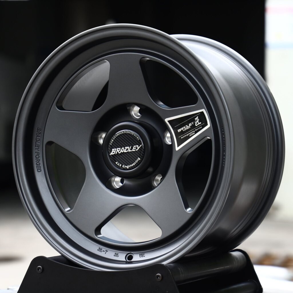Land Rover Defender wheels – Graphite 5-Spoke (Bradley-Style), angled view