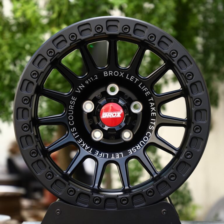 Jeep Wrangler wheels – Matte Black Bolt Ring 14-Spoke (Brox-Style), front view