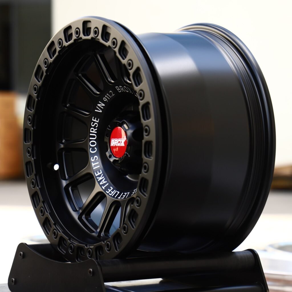 5x127 wheels – Matte Black Bolt Ring 14-Spoke (Brox-Style), side view