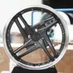 BTS-Style Gunmetal Twin 5-Spoke 2-Piece Riveted Polished Lip Forged Wheels – Toyota Yaris / Honda Fit Fitment (4-Lug)