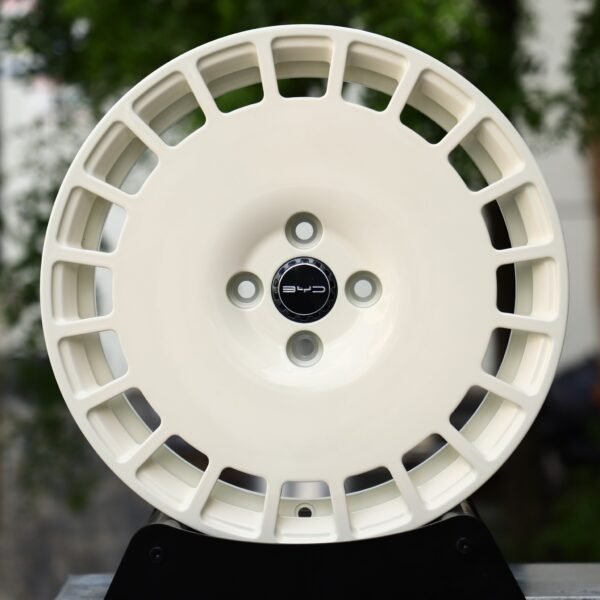BYD Dolphin wheels – Cream White Windowed Disc (BYD OEM-Style), front view