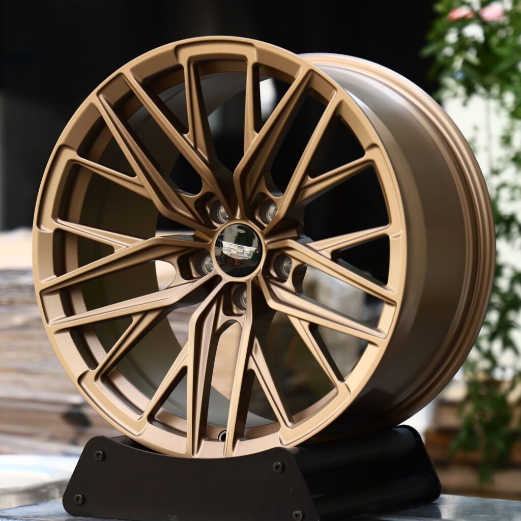 Cadillac XT4 wheels – Matte Bronze 10 Y-Spoke (Cadillac OEM-Style), angled view