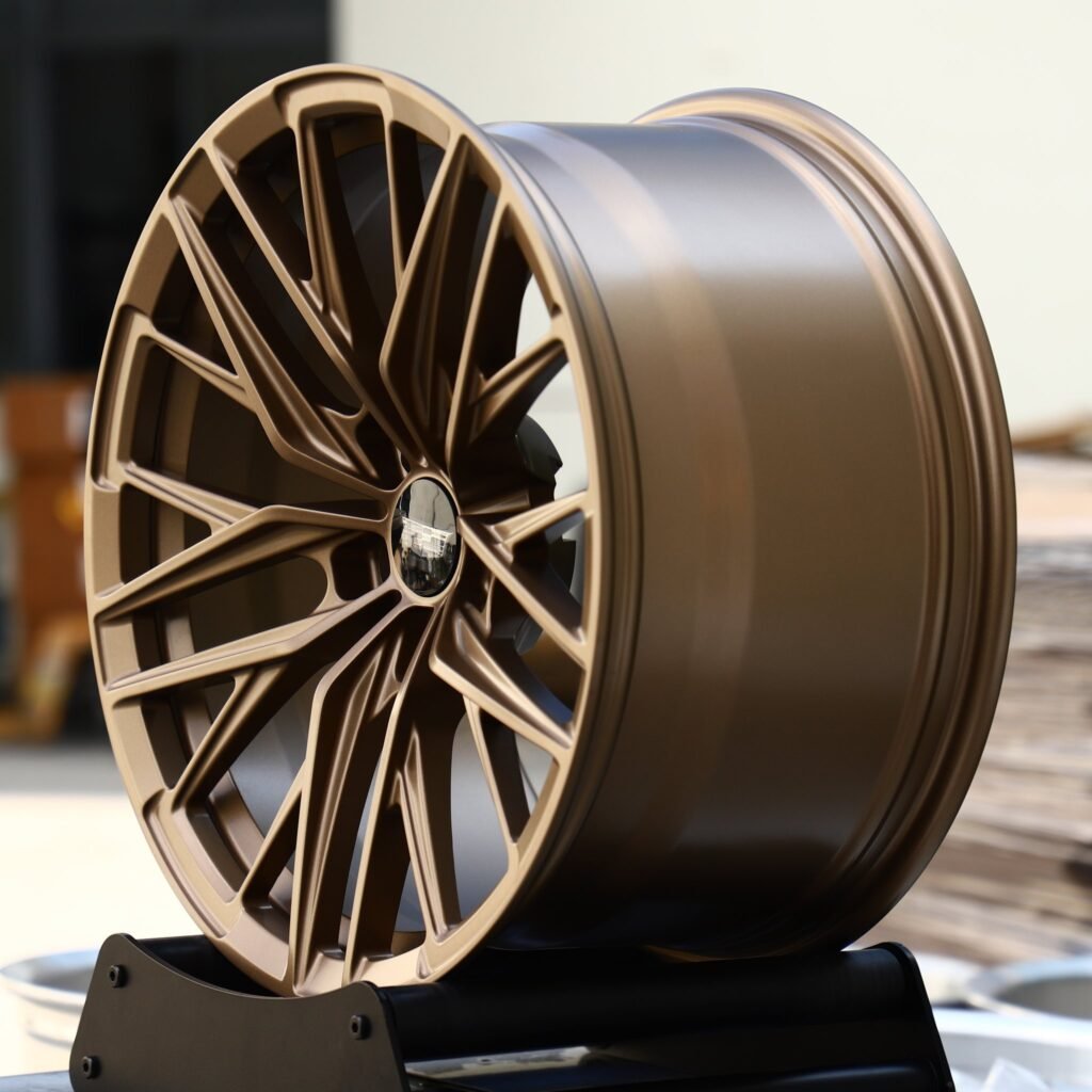 5x120 wheels – Matte Bronze 10 Y-Spoke (Cadillac OEM-Style), side view
